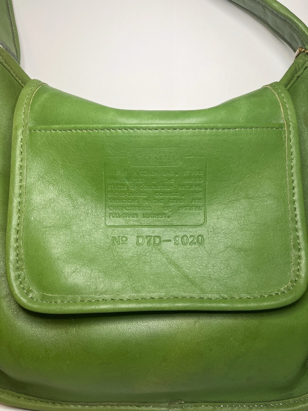RARE Vintage Coach Leaf Green Leather Ergo Mini Zip Shoulder Bag 9020 - Picture 3 of 9